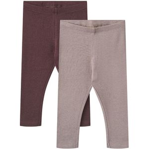 Wheat Leggings - 2-pack - Rib - Katoen/Modaal - Maddy - Purple V - Wheat - 56 - Leggings