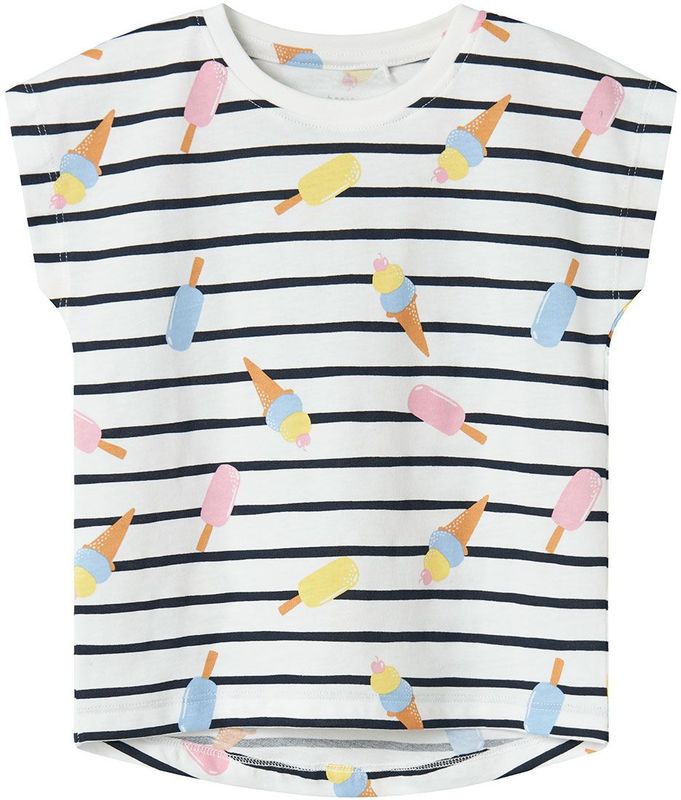 Name It T-Shirt - NmfVigga - Bright White/Ice - Name It - 3 jaar (98) - T-Shirt