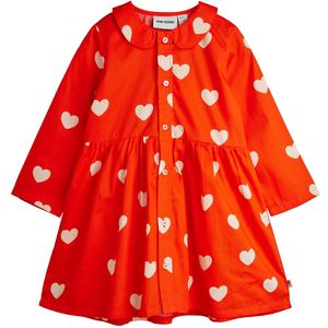 Mini Rodini Jurk - Hearts - Rood - Mini Rodini - 6-7 jaar (116-122) - Jurk