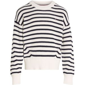 Tommy Hilfiger Blouse - Gebreid - Essential Stripe - Oud White - Tommy Hilfiger - 4 jaar (104) - Shirts