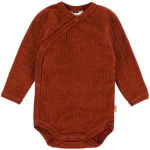 Joha Wikkelromper l/s - Wol - Rib - Rust - Joha - 40 - Romper L/S