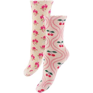 Konges Sløjd Sokken - 2-pack - AOP - Cherry Mix - Konges Sløjd - 17/18 - Sokken