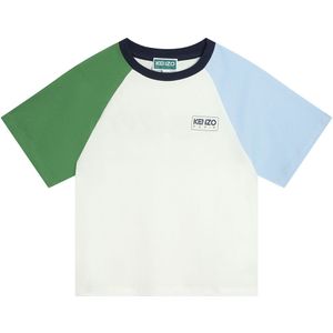 Kenzo T-Shirt - Ivory m. Groen/Lichtblauw - Kenzo - 6 jaar (116) - T-Shirts