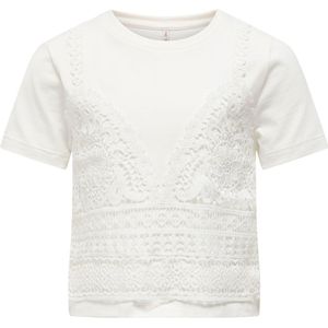 Kids Only T-Shirt - KogBetsy - Cloud Danser m. Pointelle - Kids Only - 7-8 jaar (122-128) - T-Shirts