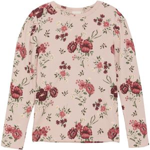 Minymo Blouse - Rib - Sepia Rose m. Bloemen - Minymo - 4 jaar (104) - Blouse