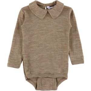 Joha Romper l/s - Wol/Zijde - Beige Melange - Joha - 50 - Romper L/S