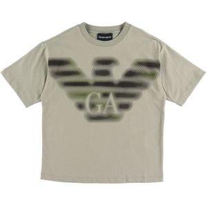 Emporio Armani T-Shirt - Gedroogd Sage/zwart m. Logo - Emporio Armani - 14 jaar (164) - T-Shirts