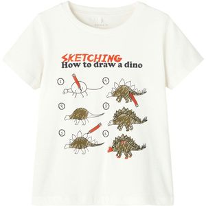 Name It T-Shirt - NmmPhoe - Bright White/Dino - Name It - 2 jaar (92) - T-Shirts