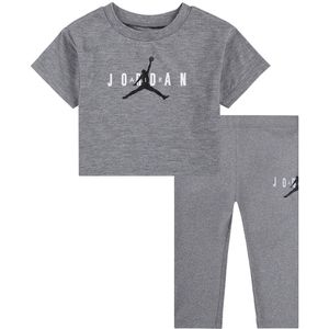 Jordan T-Shirt/Leggings - Grijs Gevlekt m. Logo - Jordan - 18 mnd - T-Shirt