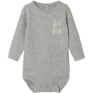 Name It Romper l/s - NbfLaby - Grey Melange - Name It - 62 - Romper L/S