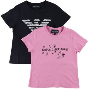 Emporio Armani T-shirts - 2-pack - Navy/Flamingo - Emporio Armani - 7 jaar (122) - T-Shirts