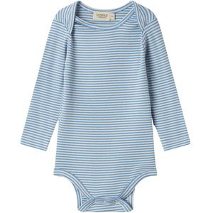 MarMar Romper l/s - Rib - Modaal - Benen - Blue Stripe - MarMar - 56 - Romper L/S