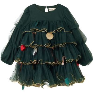 MarMar Jurk - Tule - December - Dark Leaf - MarMar - 2-3 jaar (92-98) - Jurk