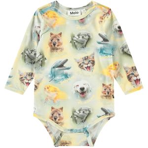 Molo Romper l/s - Foss - Lachende welpen - Molo - 68 - Romper L/S