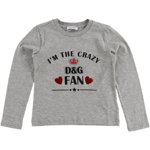 Dolce & Gabbana Blouse - Millennials - Grijs Gevlekt m. Fan Prin - Dolce & Gabbana - 4 jaar (104) - Shirts