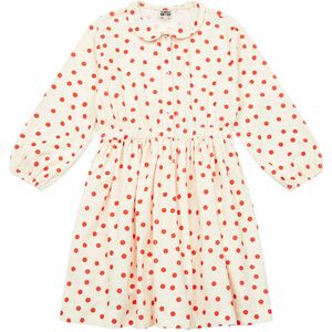 Bonton Jurk - Corduroy - Frida - Crème m. Rood Stippen - Bonton - 6 jaar (116) - Jurk