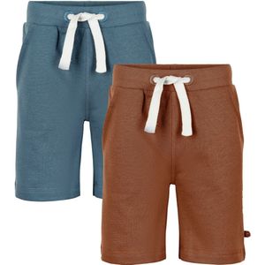 Minymo Shorts - 2-pack - Toffee/Appelblauwzeegroen - Minymo - 8 jaar (128) - Shorts