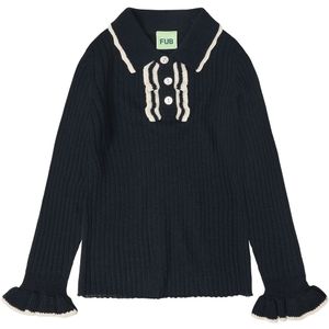 FUB Poloshirt - Rib - Gebreid - Wol - Dark Navy - FUB - 110 - Shirts