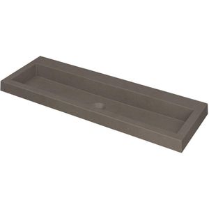 Teakea - Ink Dock Wastafel Quartz zonder kraangat - Quartz beton - 120x40 cm