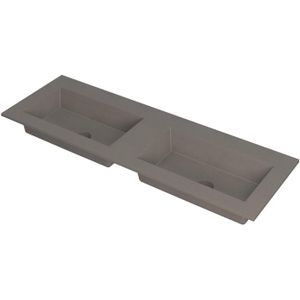 Teakea - Ink Kraft dubbele meubelwastafel 140x45cm - zonder kraangaten - Quartz beton