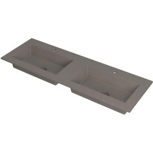 Teakea - Ink Kraft dubbele meubelwastafel 140x45cm - 2 kraangaten - Quartz beton