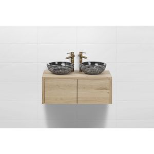 Teakea - Badkamermeubel Helsinki | 140x45x40 2-lades whitewash