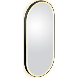 Teakea - Clou - Look At Me Ovale Spiegel, Met 2700k Led-verlichting, Ip44, Met Een Omlijsting In Mat Zwart