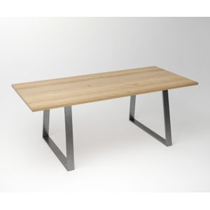 Teakea - Eiken Tafel 3 cm Tafelblad | Trapezium - Exclusief Roestvrijstalen Frame