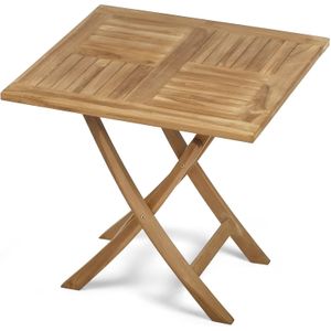 Teakea - Teak Houten Klaptafel | 80x80x75 | Inklapbare Tuintafel