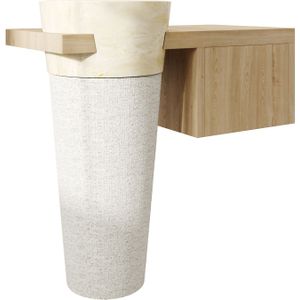 Teakea - Badmeubel Kimy Oak Pedestal Wit-120x30x50-Naturel