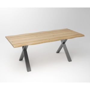 Teakea - Eiken Boomstam Eettafel  industrial