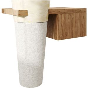 Teakea - Badmeubel Kimy Oak Pedestal Wit-120x30x50-Smoke