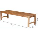 Teakea - Slater | Teak Tennisbank - 180x46x45