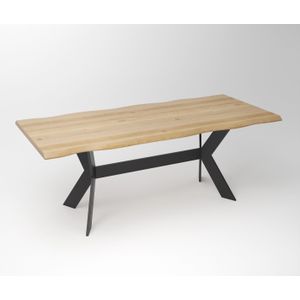 Teakea - Eiken Boomstam Eettafel | Slab Edged-Rex Long Exclusive