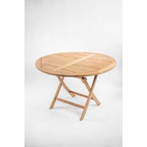 Teakea - Teak Houten Klaptafel | Rond | Ø 120 cm | Tuintafel Inklapbaar