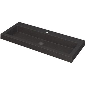 Teakea - Ink Dock Wastafel Quartz met 1 kraangat - Quartz zwart - 100x40 cm