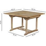 Teakea - Tuintafel Teakhout | Rechthoekig  | Uitschuifbaar 120 <> 180x100x75