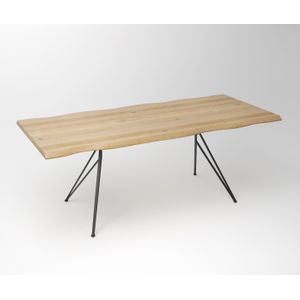 Teakea - Eiken Boomstam Eettafel  Butterfly