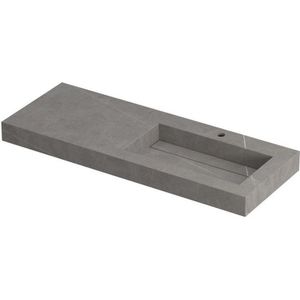 Teakea - Ink Pitch meubelwastafel rechts 120x45cm keramische slab - 1 kraangat - Armani grey