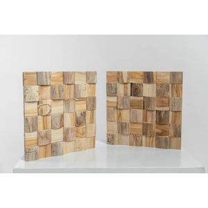 Teakea - Wandpanelen Teak | Mystic Naturel | 3D Houtstrips | Paneel 30x30x2