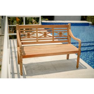 Teakea - Teak Stationsbank | 120 breed | Twee Personen Teak Tuinbank | Recycle Teakhout