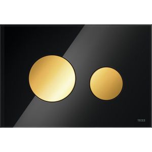 Teakea - Tece Loop bedieningsplaat glas zwart toetsen goud