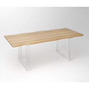 Teakea - Eiken Boomstam Eettafel  White