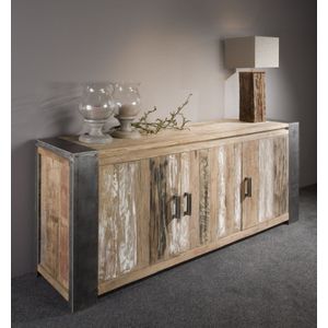 Teakea - Novara | Dressoir Teakhout met Staal | 210x45x90