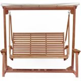 Teakea - Teak Schommelbank |  120 Brede Zitting |Twee Persoons | Met Zonnedak