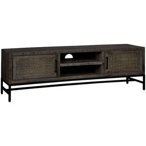 Teakea - RENEW CARINI  BLACK | TV Meubel 2 Deurs | 160X40X50