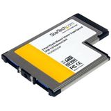 Startech 2 Port Flush Mount Expresscard 54mm Superspeed Usb 3.0 Card Adapter