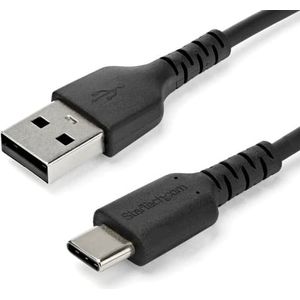 Startech Startech.com 2m Usb A Naar Usb-c Oplaadkabel, Duurzame Usb 2.0 Fast Charge & Sync Usb A Naar Usb C Data Kabel, Rugged Aramide Vezel, M/m, 3a, Zwart 2m Usb A Usb C Zwart