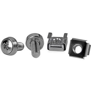 Startech 50 Pkg M6 Mounting Screws And Cage Nuts For Server Rack Cabinet