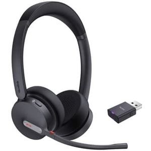 Yealink Wh64 Hybrid Dual Teams Headset Draadloos Hoofdband Kantoor/callcenter Micro-usb Bluetooth Zwart Usb Type-a Microsoft Teams Zwart